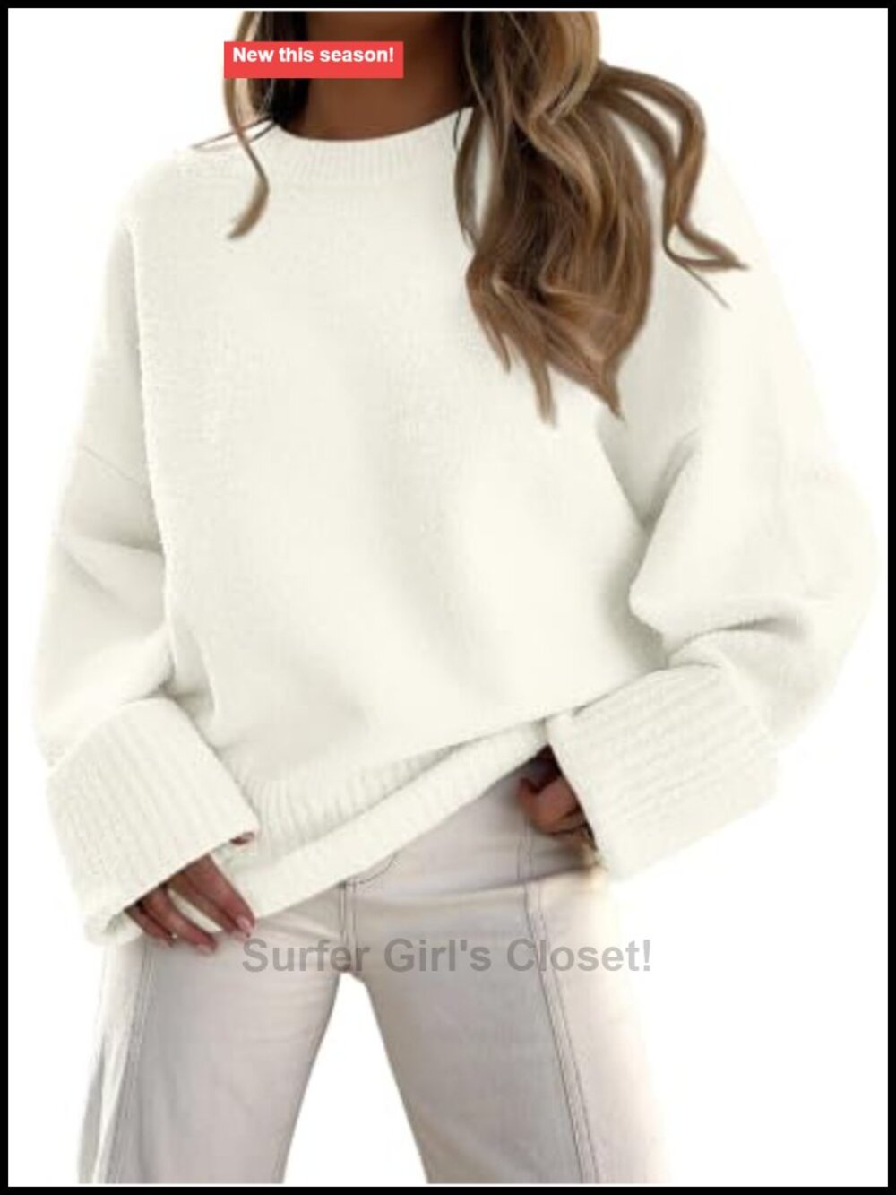 Oversized Cozy Knit Pullover Sweater Fuzzy Warm Fall Winter